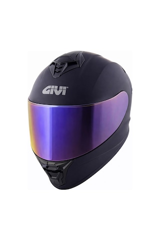 Gıvı 50.x Mat Siyah Kask Gökkuşağı Vizör Mat Siyah