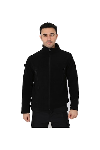 Erkek Siyah Taktik Polar Hırka - Outdoor Polis Poları (547422914)