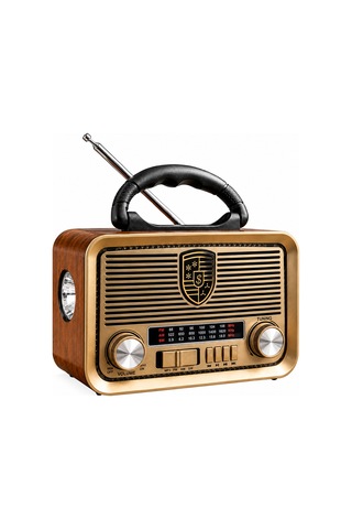 Vintage Tasarım Çok Fonksiyonlu Taşınabilir Radyo Bluetooth Müzik Çalar Şarj Edilebilir St-1080bts