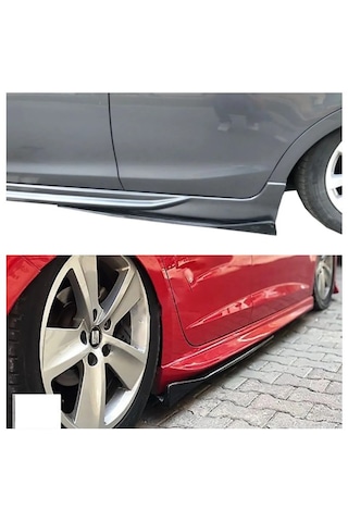 Chevrolet Cruze 2009-2013 Yan Marşpiyel Altı Lip Kulaklı Kısa 86 Cm Piona Black Parlak Siyah 2li Set