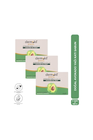Dermokil Doğal Avokado Yağı Katı Sabun 100 G X 3 Adet Avokado