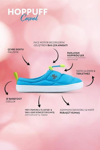 Hoppuff Casual Dinamik Mavi Barefoot Çocuk Ayakkabı