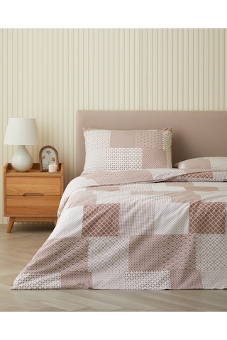 English Home Chain Patch Kolay Ütülenir Tek Kişilik Nevresim Takımı 160x220 Cm Turuncu