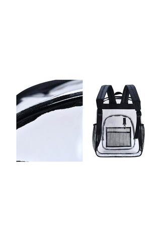 Lixiaqu01 Sırt Çantası Su Geçirmez Şeffaf Okul Çantası Kız Büyük Siyah