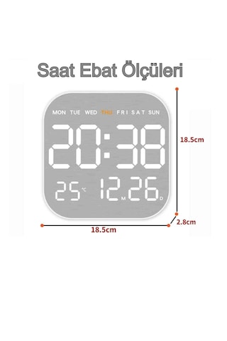 Kumandalı LED Dijital Duvar Saati – Büyük Ekran, Geri Sayım, Otomatik Parlaklık, Tarih ve Sıcaklık Gösterimi
