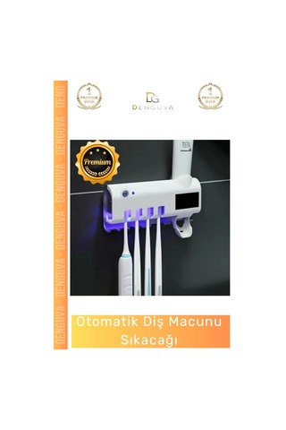 Dişfırçasıtutucusu Güneş Enerjili Akıllı Sterilizatör Diş Macunu Dispenseri Delmesiz Pratik 4 Adet Çok Renkli