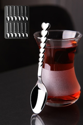 12 Adet Kalpli Paslanmaz Çelik Çay Kaşık Seti