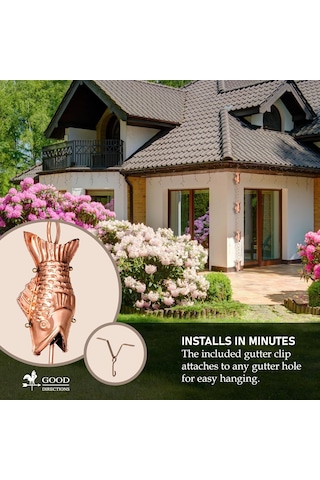 Good Directions 487p-8 Balık Yağmur Zinciri, 8-1/2 Ayak Uzunluğunda, Geniş Geniş Ağızlı, Parlak Bakır Sku: Smg8690010021977 Açık Bej