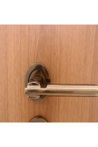 Malta Rozetli Kapı Kolu Antik Bakır