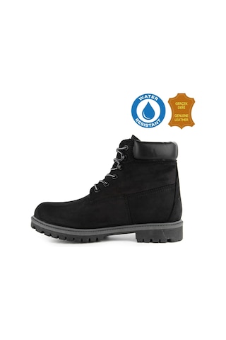 Hush Puppies Helppo 725812 Gerçek Deri, Anatomik, Waterresist Erkek Bot Siyah Siyah