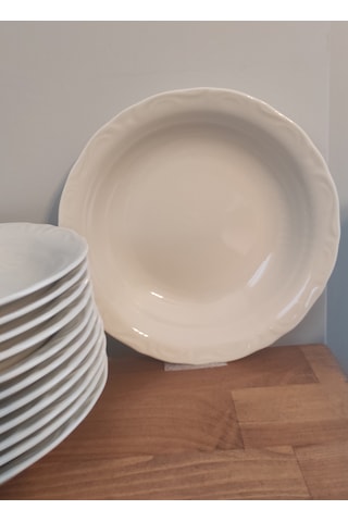 Porland Porselen Kum Beji 12 Adet 19 Cm Büyük Çukur Tabak