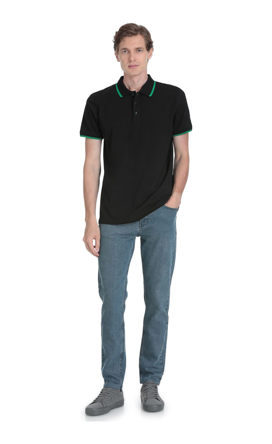 Hatemoğlu Siyah Regular Fit Polo Yaka Pamuklu Rayon Tişört 36101 347711