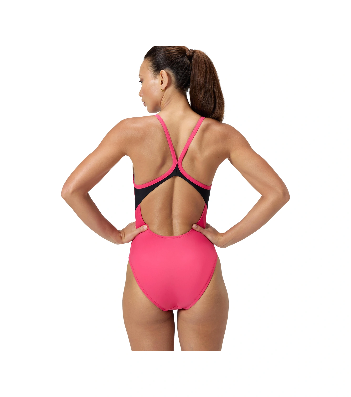 Speedo Solid Racerback Kadın Yüzücü Mayosu Pembe