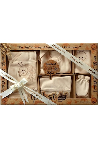 Yeni Doğan Erkek Kız Bebek Zıbın Seti 8'li Organik 0-4 Ay Hastane Çok Renkli