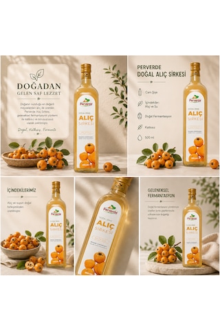 Doğal Alıç Sirkesi 500 Ml Katkısız Alıç Sirkesi Cam Şişe