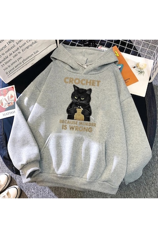 Tarzsokak Tığ Çünkü Katil Yanlış Kadın Kıyafetleri Hip Hop Kazaklar Hoody Yeni Rahat Boy Giyim Polar Ge Gri