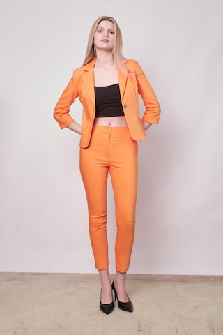 JUMENT Yüksek Bel Kalın Kemerli Cepli Dar Paça Bilek Boy Pamuklu Likralı Kumaş Pantolon -mango