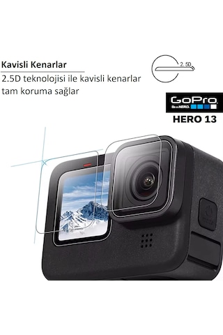 Gopro Hero 13 , 12 , 11 , 10 Ekran Koruyucu Seti 9H