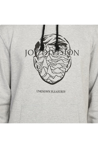 Bant Giyim - Joy Division Gri Kapşonlu Erkek Sweatshirt Hoodie