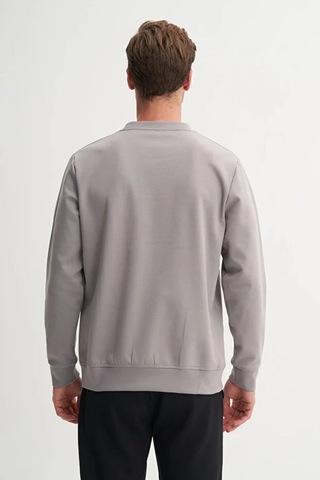 Cazador Dynamic Regular Fit Pamuk Karışımlı Baskılı Scuba Sweatshirt-53290 Gri