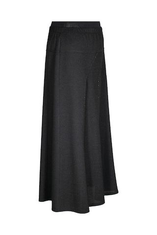 Hesna Kadın Seher Kışlık Büyük Beden Taşlı Astarsız Latikli Siyah Etek Siyah