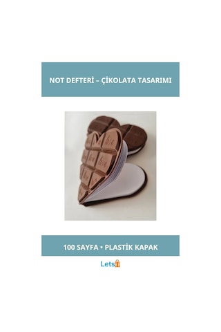 Kalp Tasarımlı Çikolata Not Defteri 100 Sayfa Çok Renkli