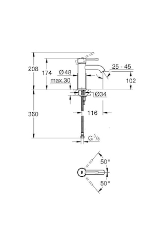 Grohe Essence Tek Kumandalı Lavabo Bataryası S-Boyut 24172A01