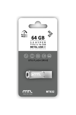 64 Gb Type-c Usb Flash Bellek Otg 3.0 Hızlı Okuma Metal Kasa Telefon Tablet Uyumlu