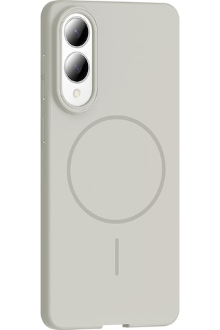 Galaxy Uyumlu S25 Edge Kılıf M-safe Şarj Özellikli Ruby Sert Kılıf Gri