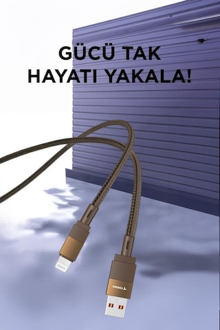 Torima U18 Usb İle Lightning Şarj Ve Data Kablosu Kahverengi