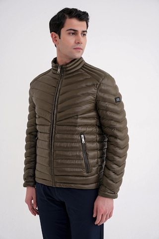 Slim Fit Hakim Yaka Yan Cepli Kaz Tüyü Haki Şişme Mont Mt 176 Haki