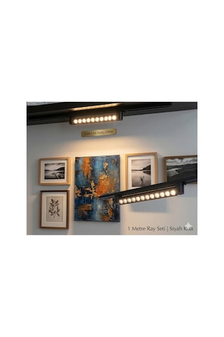 Siyah Kasa Günışığı 180 Derece Magnet Led Ray Spot Lamba 1 Metre Raylı Armatür Diğer
