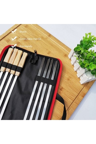 Tongxida 8 Adet Çelik İzgara, Oxford Taşıma Çantası, Renkli Bbq Aleti Seti Çok Renkli