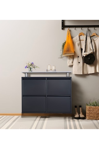 Kaser Metal 2+2'li Metal Ayakkabılık Antrasit