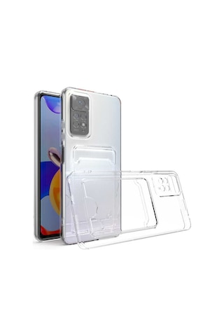 Ardemix Redmi Note 11s Global Kılıf Kartlıklı Şeffaf Setra Clear Silikon Kapak - Ren Renksiz
