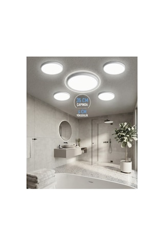35 Cm Modern Tavana Sıfır Panel Led Avize 24watt 6500k Buz Beyazı Işık Uzun Ömürlü,ince Tasarım 24w Led Armatür / Buz Beyazı 6500k Tasarruflu Tavan Paneli Tavan Armatürü Beyaz