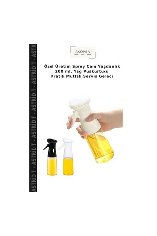Özel Üretim Sprey Cam Yağdanlık 200 Ml. Yağ Püskürtücü Pratik Mutfak Servis Gereci Çok Renkli