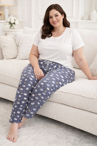 Remsa Büyük Beden Kadın Viskon Kumaş Penye Battal Tek Pijama Alt 01 Gri