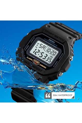 Dofolink Skmeı Erkek Spor Saati 50m Su Geçirmez - Alarm, Kronometre, Geri Sayım, Saat Vuruşu Ve Gece Aydınlatması Özellikli Mavi Dijital Saat