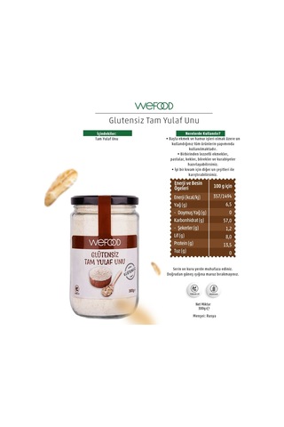 Wefood Glütensiz Tam Yulaf Unu 300 G