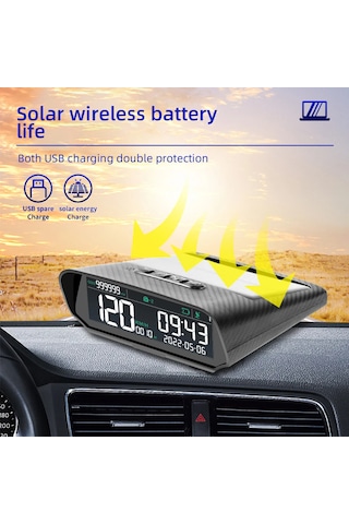 Monozone Güneş Enerjili Hız Ölçer Evrensel Gps Hız Göstergesi