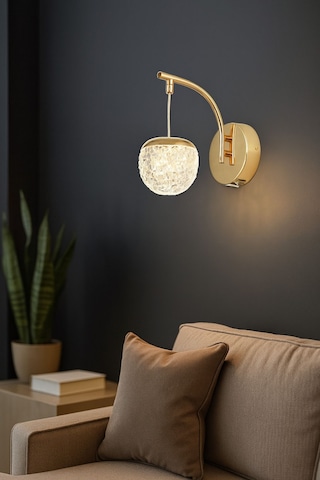 Milly Aplik 3 Renk Ledli Sarı-beyaz-gün Işığı Modern Akrilik Duvar Apliği -gold Gold