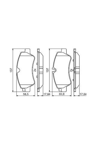 Ford Transit 2.2tdci 2014-2016 Bosch Arka Balata 25603