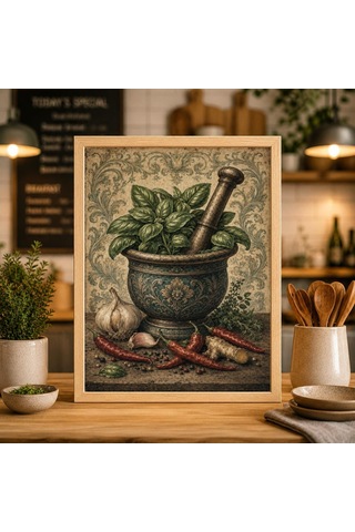 Eski Tarz Havanda Ve Havan Tokmağı Posteri, Rustik Mutfak Bitkileri Baskısı, Botanik Eczane Duvar Sanatı Eski Tarz Havanda Ve Havan Tokmağı Posteri, Rustik Mutfak Bitkileri Baskısı, Botanik Eczane Duvar Sanatı