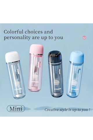 Techbloom Portable Dis Fircasi Katlanabilir Seyahat Dis Fircasi Seti White Ortodontik Dis Fircasi Dis Macunu Ve Bardak 11.8x5cm Çift Kişilik