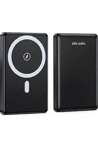Ven-dens Vd-pb023 Manyetik Kablosuz Powerbank 20w Dijital Göstergeli Siyah