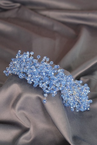 FdayAksesuar Kadın Gelinlere Özel Pollux Kristal Boncuklu Gelin Tacı Saç Aksesuarı FRDY31609