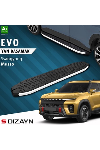 S-dizayn Ssangyong Musso Elektrikli Evo Aluminyum Yan Basamak 223 Cm 2025 Üzeri A+ Kalite