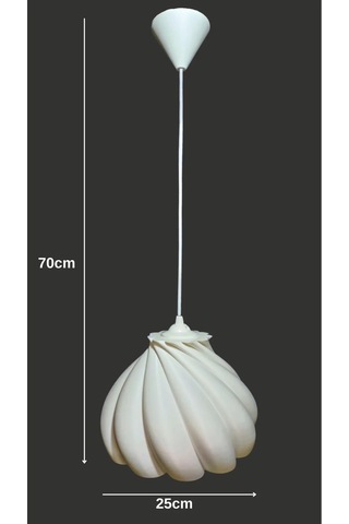 Pumpkin Tekli Avize Yatak Odası, Mutfak, Oturma Odası Beyaz Tasarım Tekli Sarkıt Avize Plastik -423 Diğer