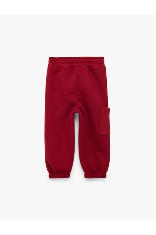 Koton Beli Lastikli Şardonlu Cepli Jogger Eşofman Altı Bordo 7wmb40056tk
